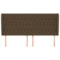 vidaXL Cabecero con orejas de tela marrón oscuro 203x23x118/128 cm vidaXL Cabecero con orejas de tela marrón oscuro 203x23x118/128 cm
