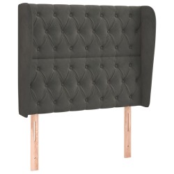 vidaXL Cabecero con orejas de terciopelo gris oscuro 93x23x118/128 cm