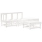 vidaXL Juego de muebles jardín 4 piezas y cojines madera maciza blanco