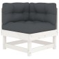 vidaXL Juego de muebles jardín 4 piezas y cojines madera maciza blanco