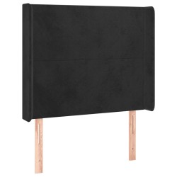 vidaXL Cabecero con orejas de terciopelo negro 83x16x118/128 cm