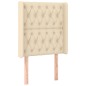 vidaXL Cabecero con orejas de tela color crema 83x16x118/128 cm