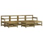 vidaXL Juego de muebles jardín 7 pzas y cojines madera pino impregnada
