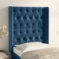 vidaXL Cabecero con orejas de terciopelo azul oscuro 83x16x118/128 cm vidaXL Cabecero con orejas de terciopelo azul oscuro 83x16x118/128 cm