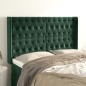 vidaXL Cabecero con orejas de terciopelo verde oscuro 163x16x118/128cm vidaXL Cabecero con orejas de terciopelo verde oscuro 163x16x118/128cm