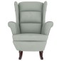 vidaXL Sillón mecedora patas madera y taburete terciopelo gris claro vidaXL Sillón mecedora patas madera y taburete terciopelo gris claro