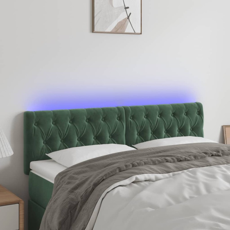 vidaXL Cabecero con LED de terciopelo gris oscuro 160x7x78/88 cm vidaXL Cabecero con LED de terciopelo gris oscuro 160x7x78/88 cm
