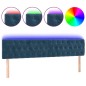 vidaXL Cabecero con LED de terciopelo azul oscuro 200x7x78/88 cm