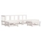 vidaXL Juego de muebles jardín 6 piezas y cojines madera maciza blanco vidaXL Juego de muebles jardín 6 piezas y cojines madera maciza blanco