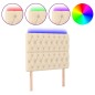 vidaXL Cabecero con luces LED tela crema 100x7x118/128 cm vidaXL Cabecero con luces LED tela crema 100x7x118/128 cm