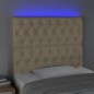 vidaXL Cabecero con luces LED tela crema 100x7x118/128 cm vidaXL Cabecero con luces LED tela crema 100x7x118/128 cm