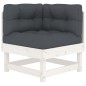vidaXL Juego de muebles jardín 6 piezas y cojines madera maciza blanco vidaXL Juego de muebles jardín 6 piezas y cojines madera maciza blanco