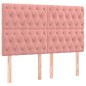 vidaXL Cabecero con luces LED terciopelo rosa 144x7x118/128 cm vidaXL Cabecero con luces LED terciopelo rosa 144x7x118/128 cm