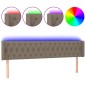 vidaXL Cabecero con LED de tela gris taupe 183x16x78/88 cm vidaXL Cabecero con LED de tela gris taupe 183x16x78/88 cm