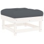 vidaXL Juego de muebles jardín 6 piezas y cojines madera maciza blanco vidaXL Juego de muebles jardín 6 piezas y cojines madera maciza blanco
