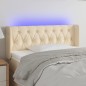 vidaXL Cabecero con LED de tela crema 103x16x78/88 cm vidaXL Cabecero con LED de tela crema 103x16x78/88 cm