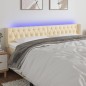 vidaXL Cabecero con LED de tela crema 203x16x78/88 cm vidaXL Cabecero con LED de tela crema 203x16x78/88 cm