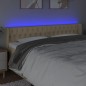 vidaXL Cabecero con LED de tela crema 203x16x78/88 cm vidaXL Cabecero con LED de tela crema 203x16x78/88 cm