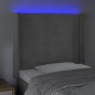 vidaXL Cabecero con LED de terciopelo gris claro 83x16x118/128 cm vidaXL Cabecero con LED de terciopelo gris claro 83x16x118/128 cm
