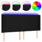 vidaXL Cabecero con LED de tela negro 163x16x118/128 cm vidaXL Cabecero con LED de tela negro 163x16x118/128 cm