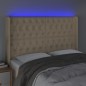 vidaXL Cabecero con LED de tela color crema 163x16x118/128 cm vidaXL Cabecero con LED de tela color crema 163x16x118/128 cm