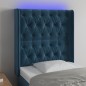 vidaXL Cabecero con LED de terciopelo azul oscuro 83x16x118/128 cm vidaXL Cabecero con LED de terciopelo azul oscuro 83x16x118/128 cm
