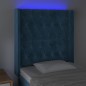 vidaXL Cabecero con LED de terciopelo azul oscuro 83x16x118/128 cm vidaXL Cabecero con LED de terciopelo azul oscuro 83x16x118/128 cm