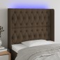 vidaXL Cabecero con LED de tela marrón oscuro 93x16x118/128 cm vidaXL Cabecero con LED de tela marrón oscuro 93x16x118/128 cm