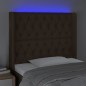 vidaXL Cabecero con LED de tela marrón oscuro 93x16x118/128 cm vidaXL Cabecero con LED de tela marrón oscuro 93x16x118/128 cm