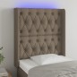vidaXL Cabecero con LED de tela gris taupe 83x16x118/128 cm vidaXL Cabecero con LED de tela gris taupe 83x16x118/128 cm