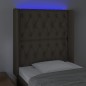 vidaXL Cabecero con LED de tela gris taupe 83x16x118/128 cm vidaXL Cabecero con LED de tela gris taupe 83x16x118/128 cm