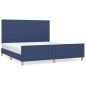 vidaXL Estructura de cama con cabecero de tela azul 160x200 cm