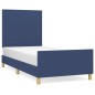 vidaXL Estructura de cama con cabecero de tela azul 80x200 cm vidaXL Estructura de cama con cabecero de tela azul 80x200 cm