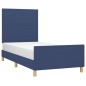 vidaXL Estructura de cama con cabecero de tela azul 80x200 cm vidaXL Estructura de cama con cabecero de tela azul 80x200 cm