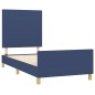 vidaXL Estructura de cama con cabecero de tela azul 80x200 cm vidaXL Estructura de cama con cabecero de tela azul 80x200 cm