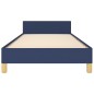 vidaXL Estructura de cama con cabecero de tela azul 80x200 cm vidaXL Estructura de cama con cabecero de tela azul 80x200 cm