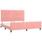 vidaXL Estructura de cama con cabecero de terciopelo rosa 160x200 cm