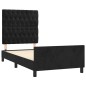 vidaXL Estructura de cama con cabecero de terciopelo negro 90x190 cm vidaXL Estructura de cama con cabecero de terciopelo negro 90x190 cm