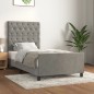 vidaXL Estructura de cama con cabecero terciopelo gris claro 80x200 cm
