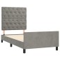 vidaXL Estructura de cama con cabecero terciopelo gris claro 80x200 cm