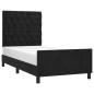 vidaXL Estructura de cama con cabecero de terciopelo negro 80x200 cm