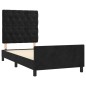 vidaXL Estructura de cama con cabecero de terciopelo negro 80x200 cm