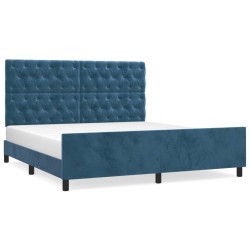 vidaXL Estructura cama con cabecero terciopelo azul oscuro 160x200 cm