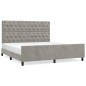 vidaXL Estructura de cama con cabecero terciopelo gris claro 160x200cm vidaXL Estructura de cama con cabecero terciopelo gris claro 160x200cm