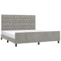 vidaXL Estructura de cama con cabecero terciopelo gris claro 160x200cm vidaXL Estructura de cama con cabecero terciopelo gris claro 160x200cm