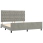 vidaXL Estructura de cama con cabecero terciopelo gris claro 160x200cm vidaXL Estructura de cama con cabecero terciopelo gris claro 160x200cm