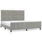 vidaXL Estructura de cama con cabecero terciopelo gris claro 180x200cm vidaXL Estructura de cama con cabecero terciopelo gris claro 180x200cm