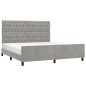 vidaXL Estructura de cama con cabecero terciopelo gris claro 180x200cm vidaXL Estructura de cama con cabecero terciopelo gris claro 180x200cm