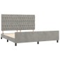 vidaXL Estructura de cama con cabecero terciopelo gris claro 180x200cm vidaXL Estructura de cama con cabecero terciopelo gris claro 180x200cm