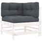 vidaXL Juego de muebles jardín 8 pzas y cojines madera maciza blanco vidaXL Juego de muebles jardín 8 pzas y cojines madera maciza blanco